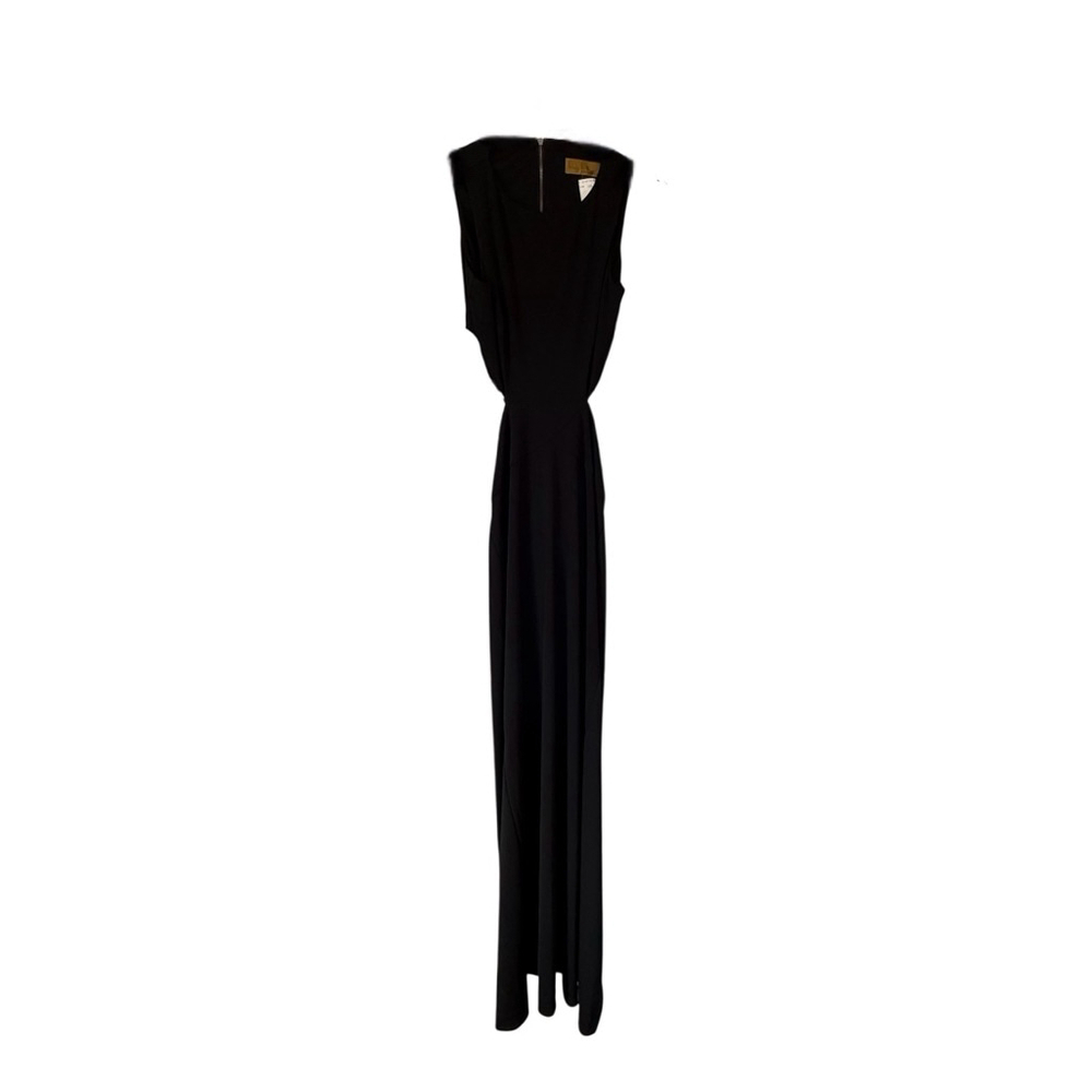 Nicole Miller Black Cut-Out Sleeveless Maxi Gown Evening Dress Size 8 NWT - Picture 3 of 12